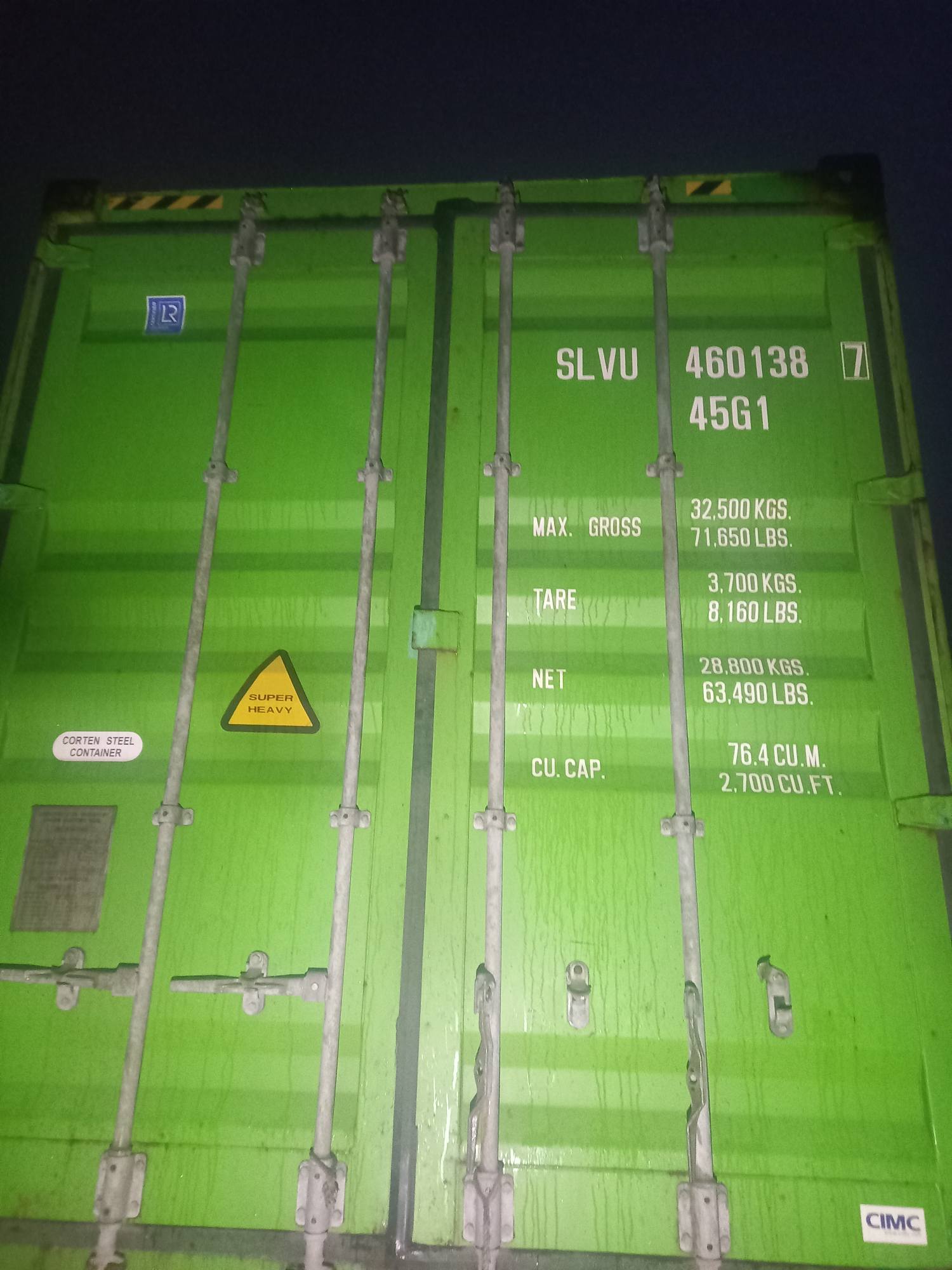 Морской контейнер SLVU4601387