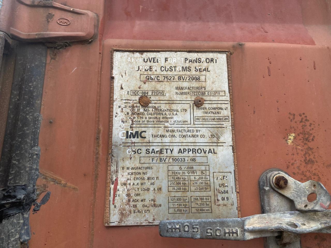 Морской контейнер TCKU3591818