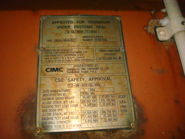 Морской контейнер TCKU9049907