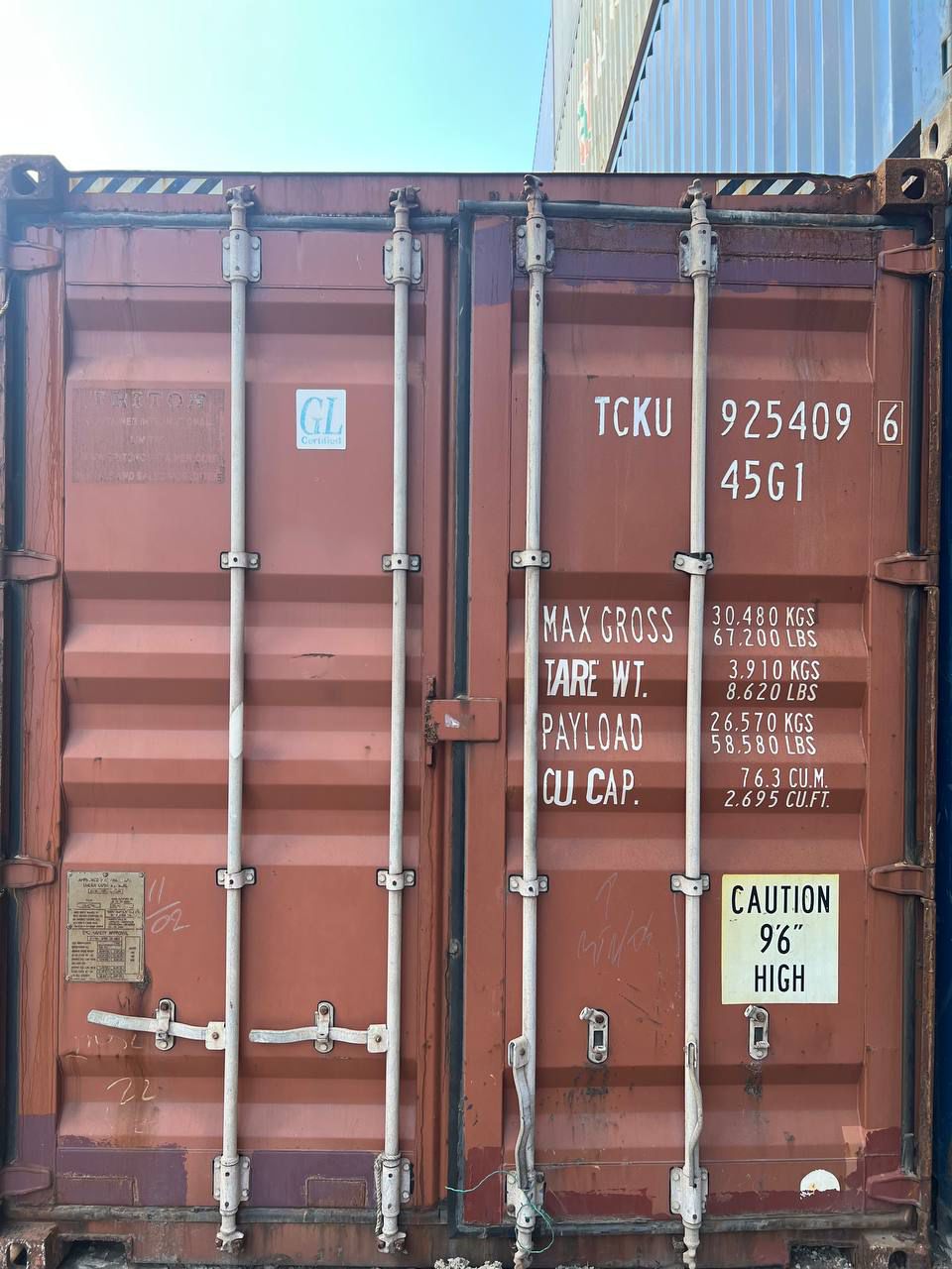 Морской контейнер TCKU9254096