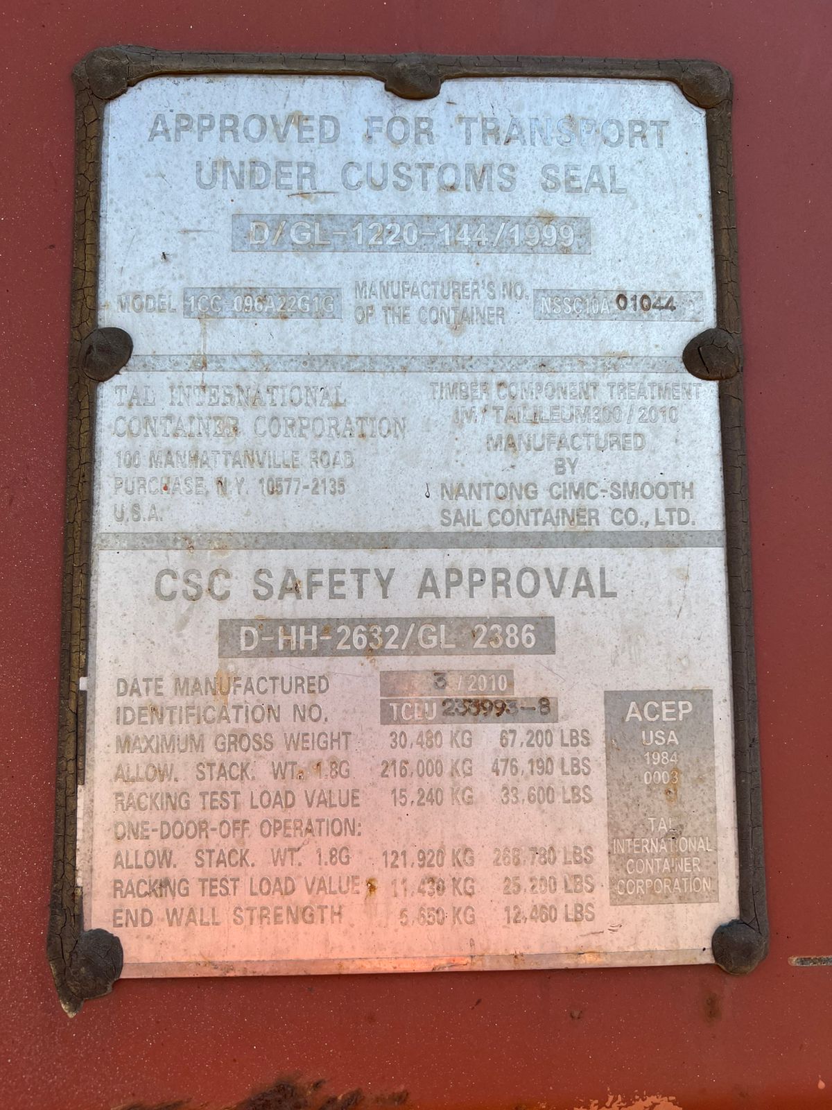 Морской контейнер TCLU2339938