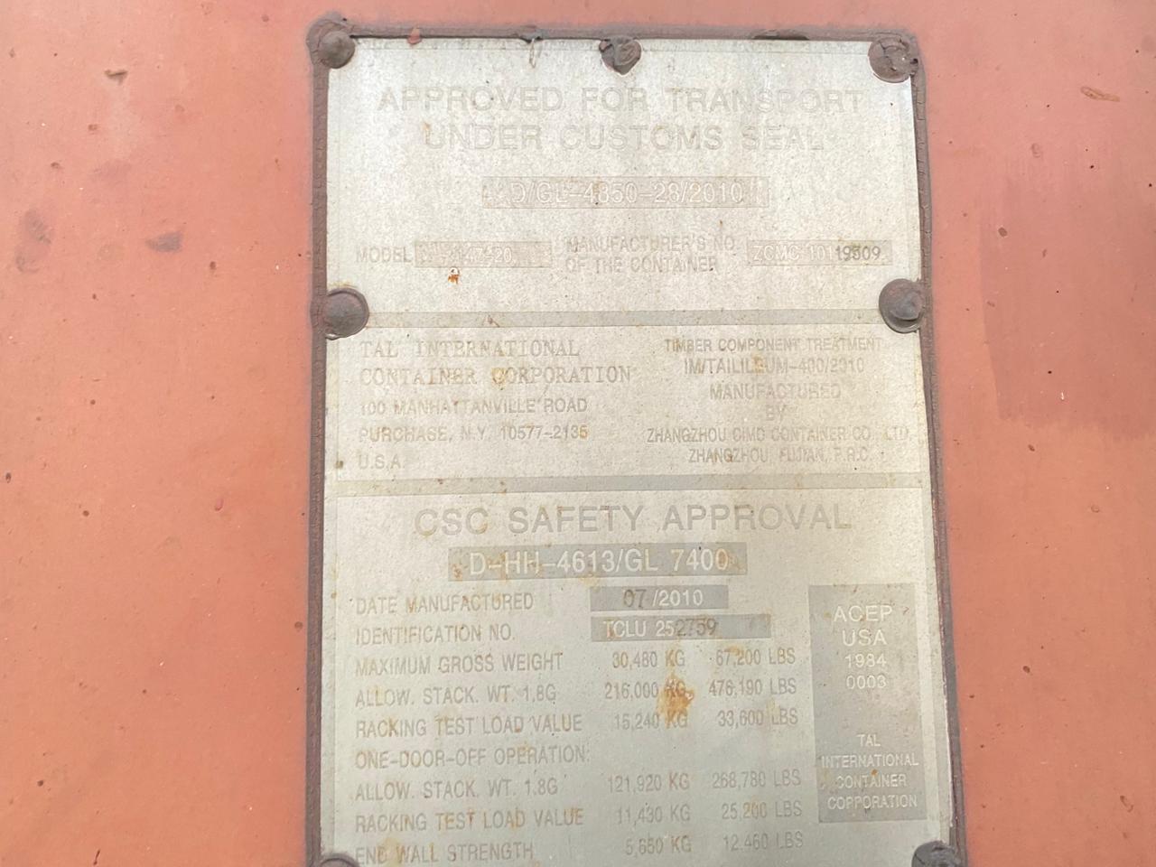 Морской контейнер TCLU2527597