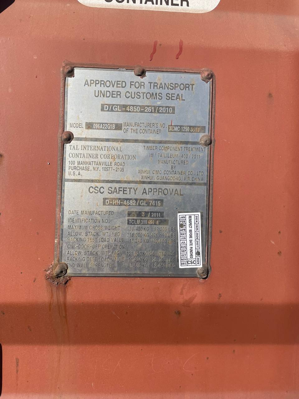 Морской контейнер TCLU3106648