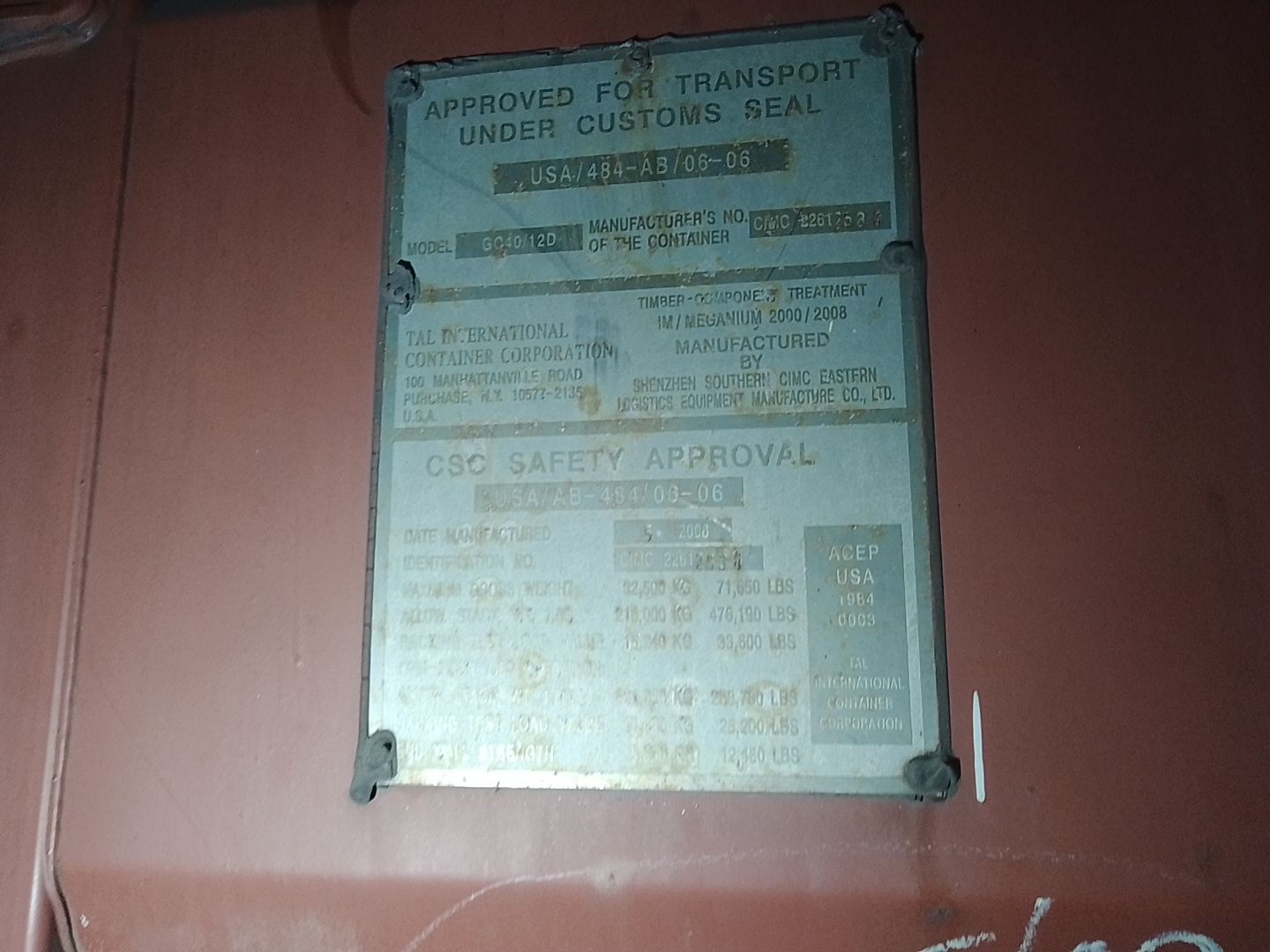 Морской контейнер TCLU4002503