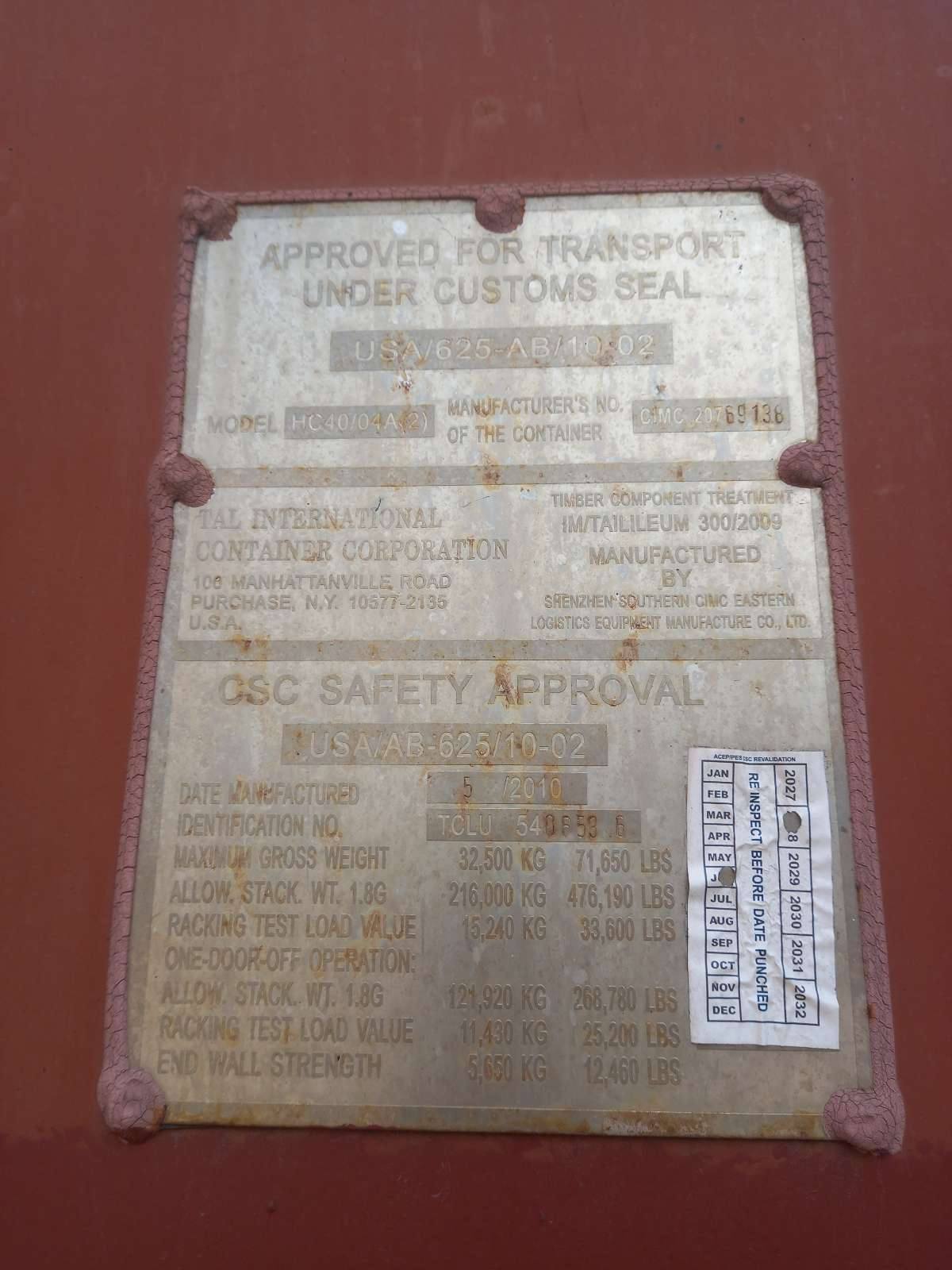 Морской контейнер TCLU5406536