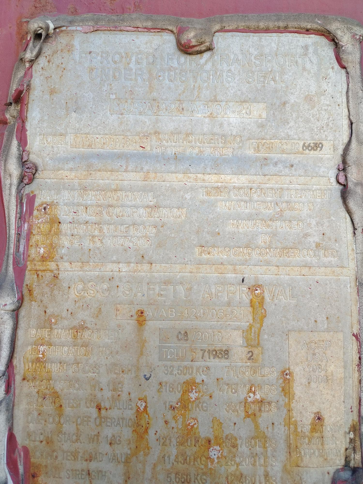 Морской контейнер TCLU5719382