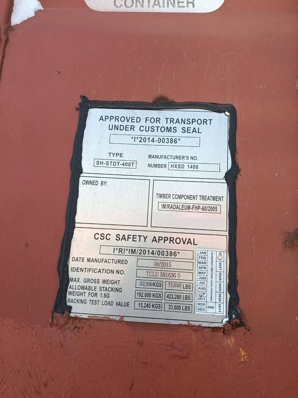 Морской контейнер TCLU5916360