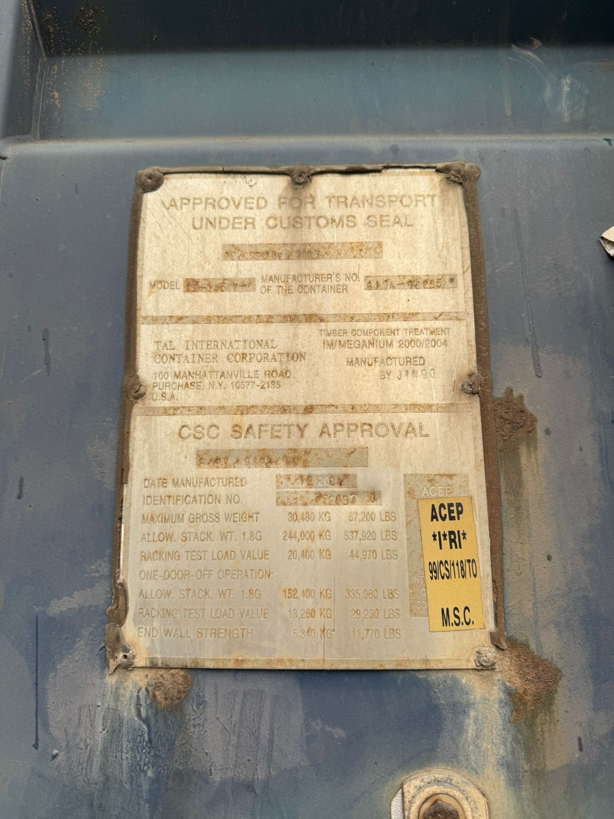 Морской контейнер TCLU7226370