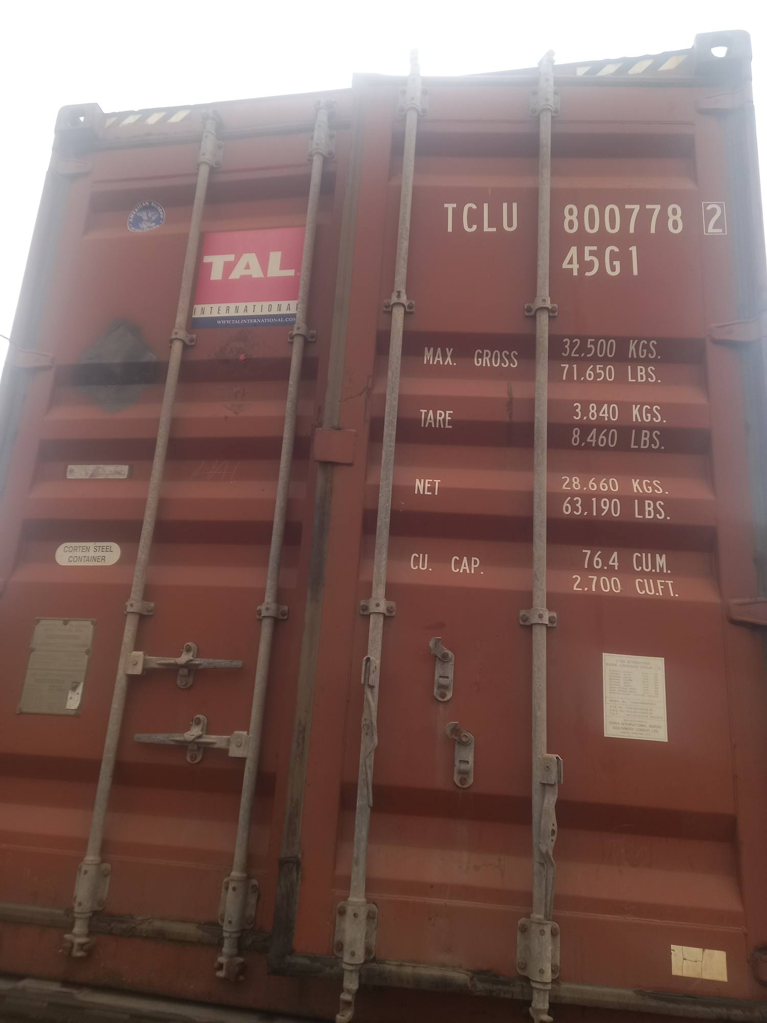 Морской контейнер TCLU8007782