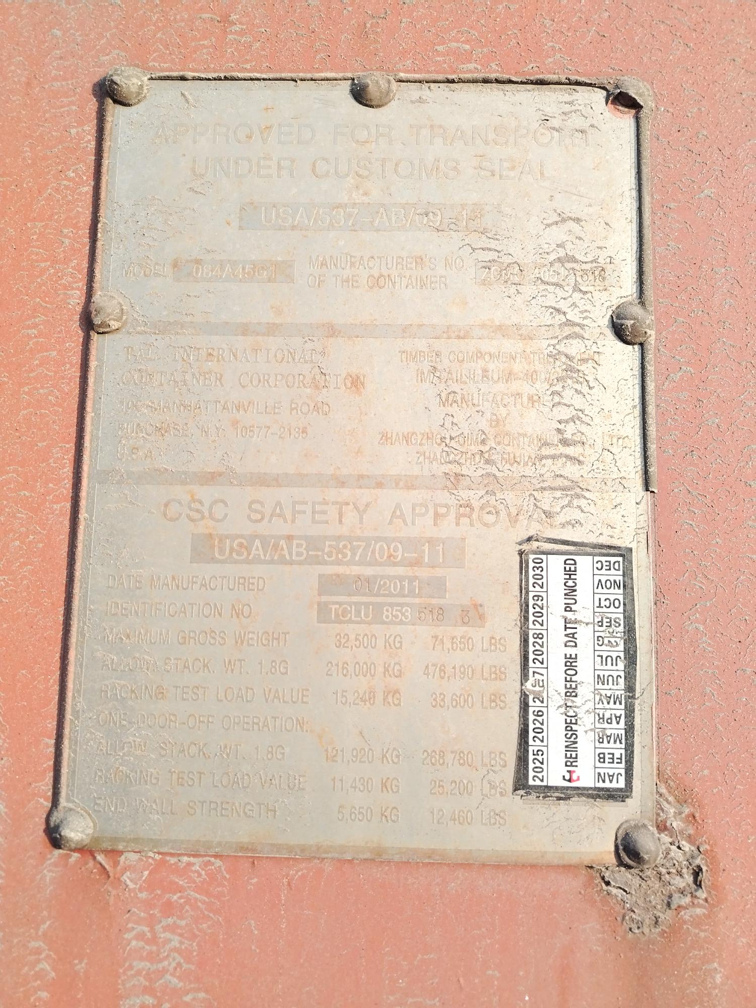 Морской контейнер TCLU8535183