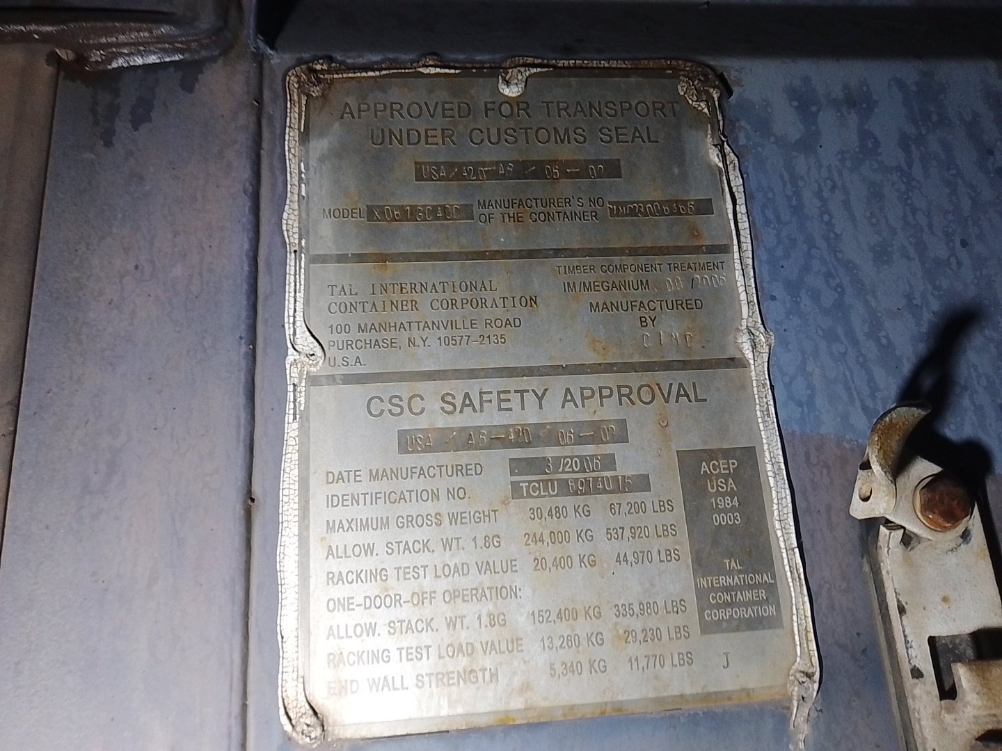 Морской контейнер TCLU8974015