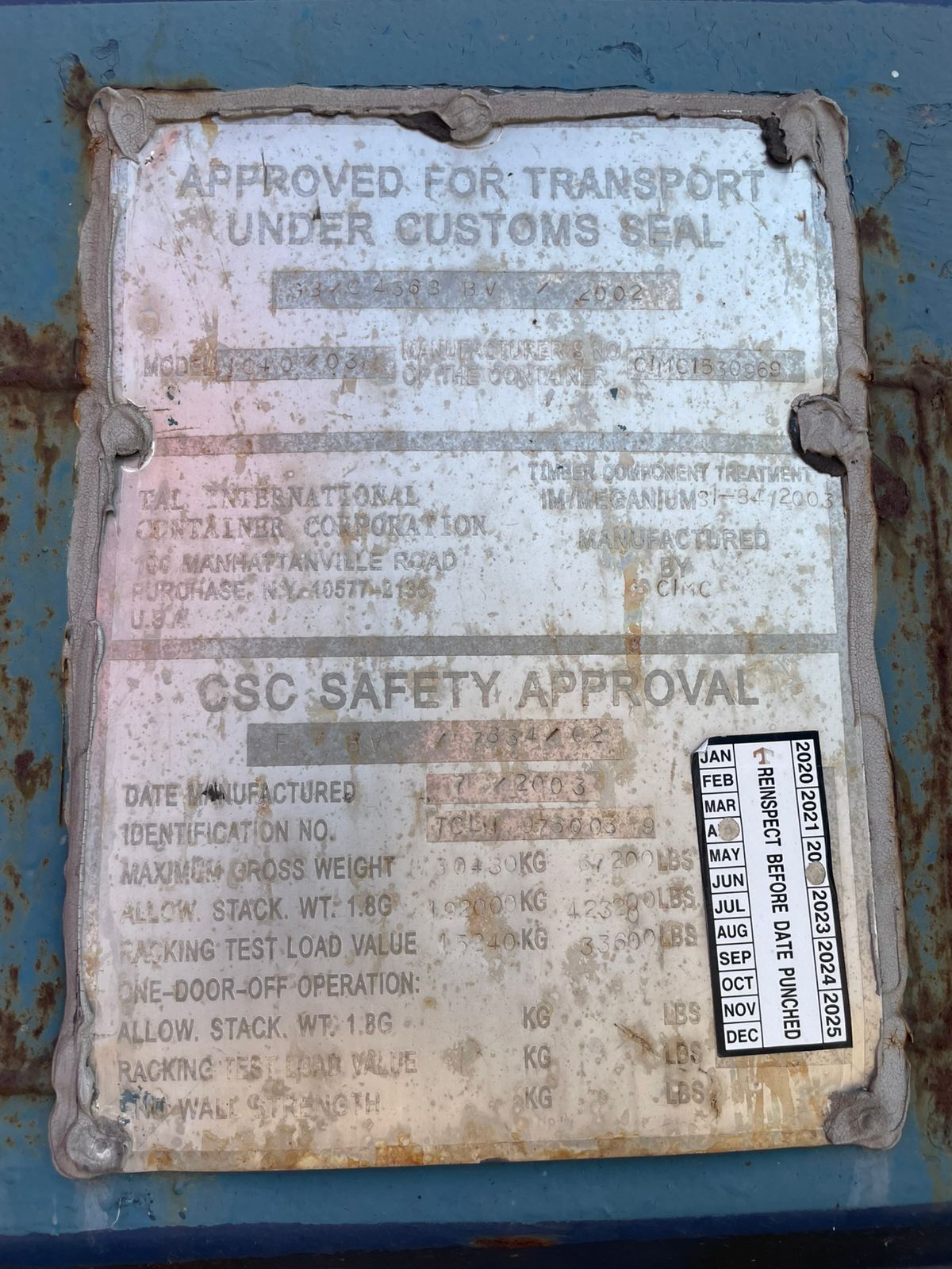 Морской контейнер TCLU9760039