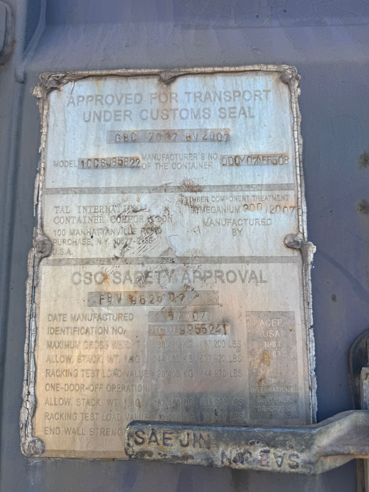 Морской контейнер TCLU9955241