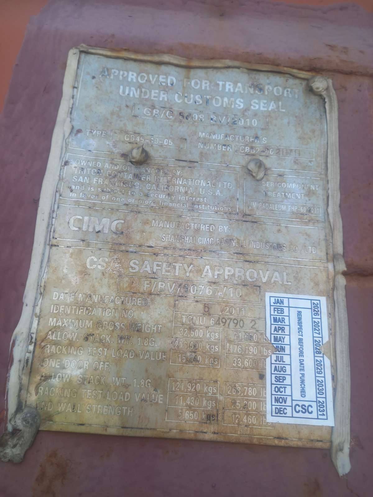Морской контейнер TCNU6497902