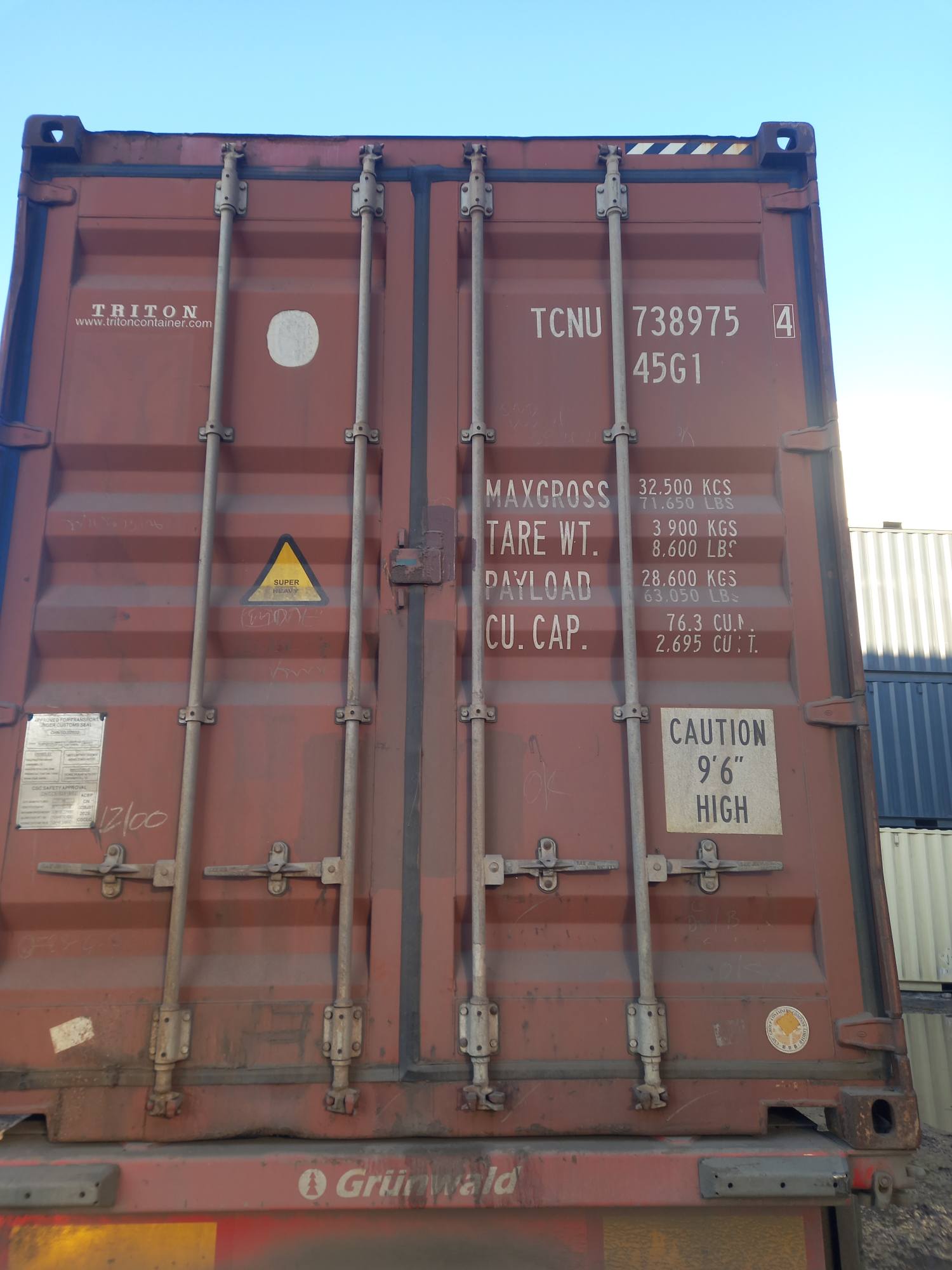 Морской контейнер TCNU7389754