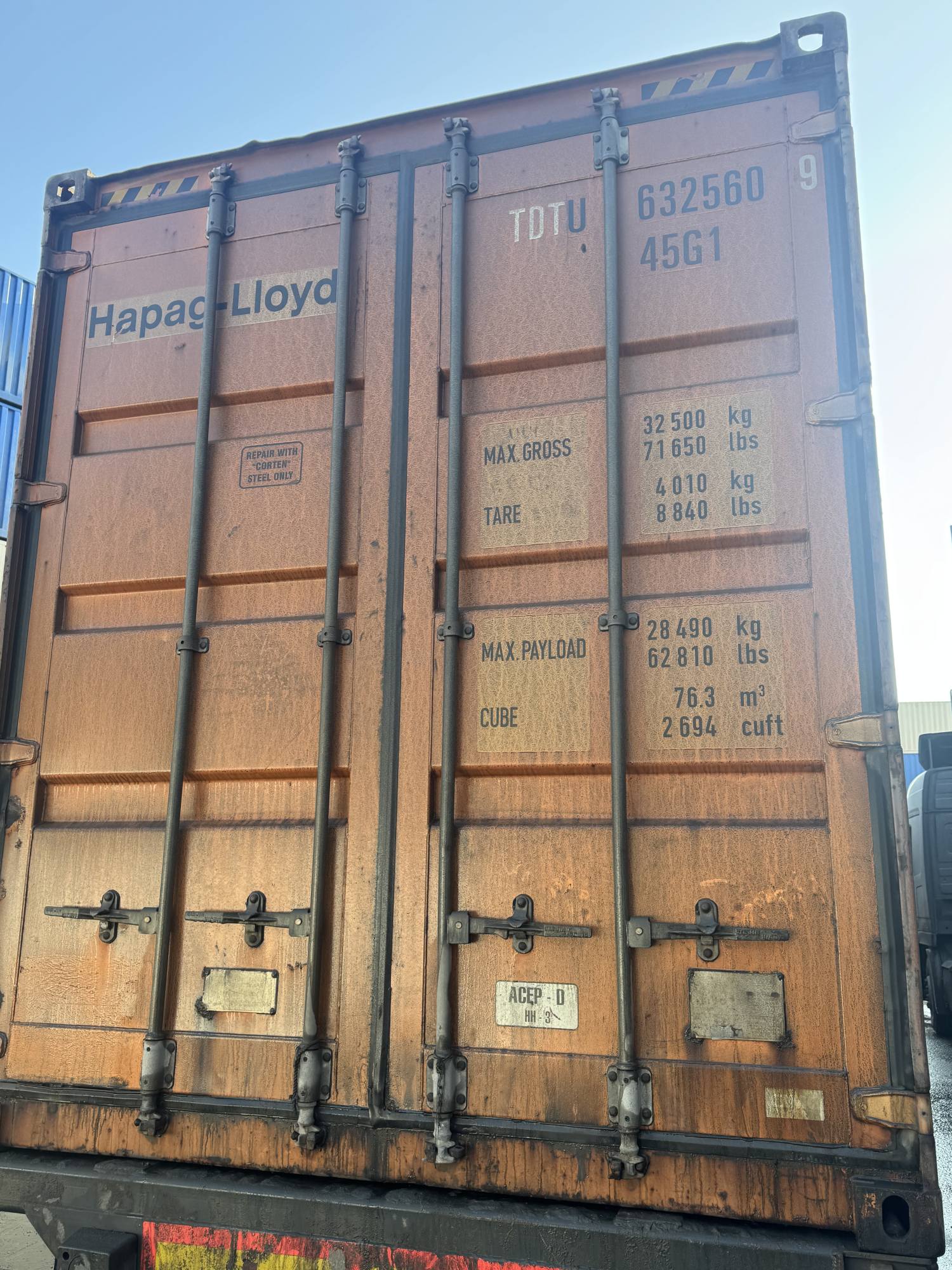 Морской контейнер TDTU6325609