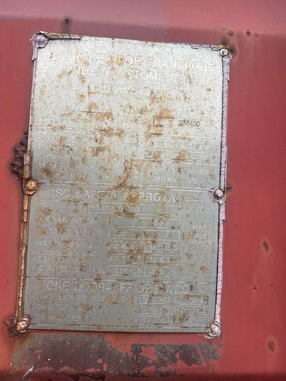 Морской контейнер TEMU2113594