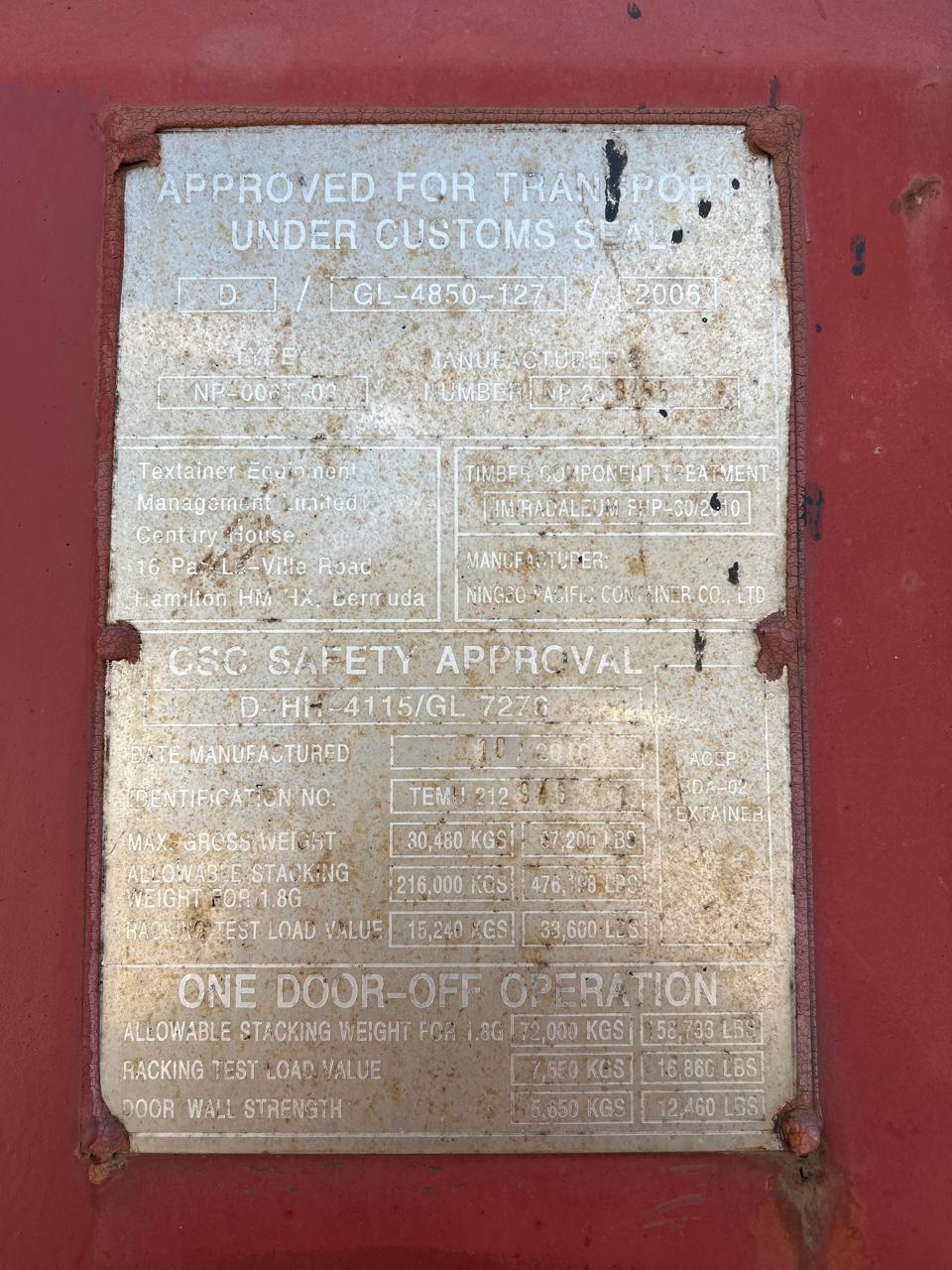 Морской контейнер TEMU2129461