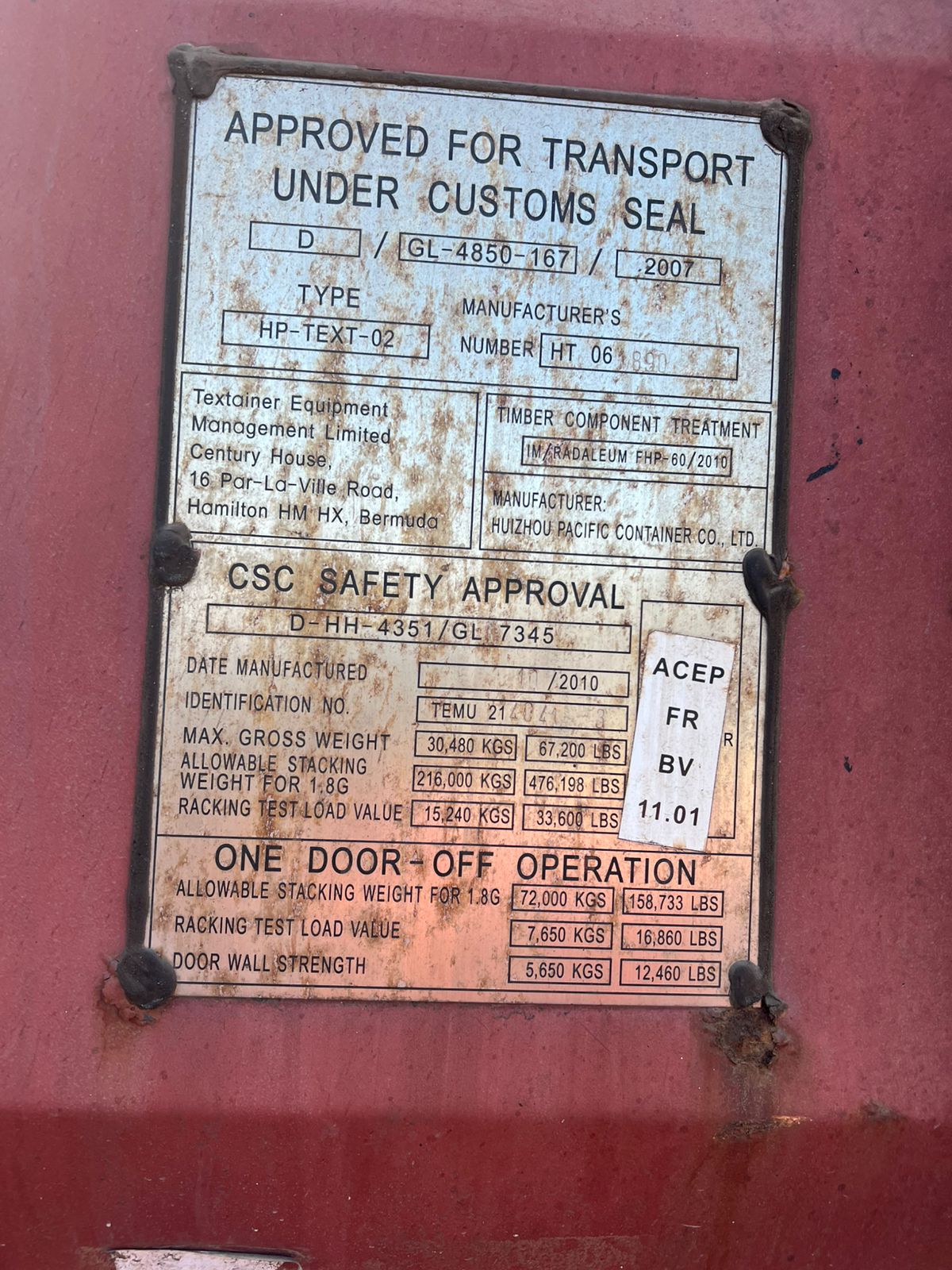 Морской контейнер TEMU2140413