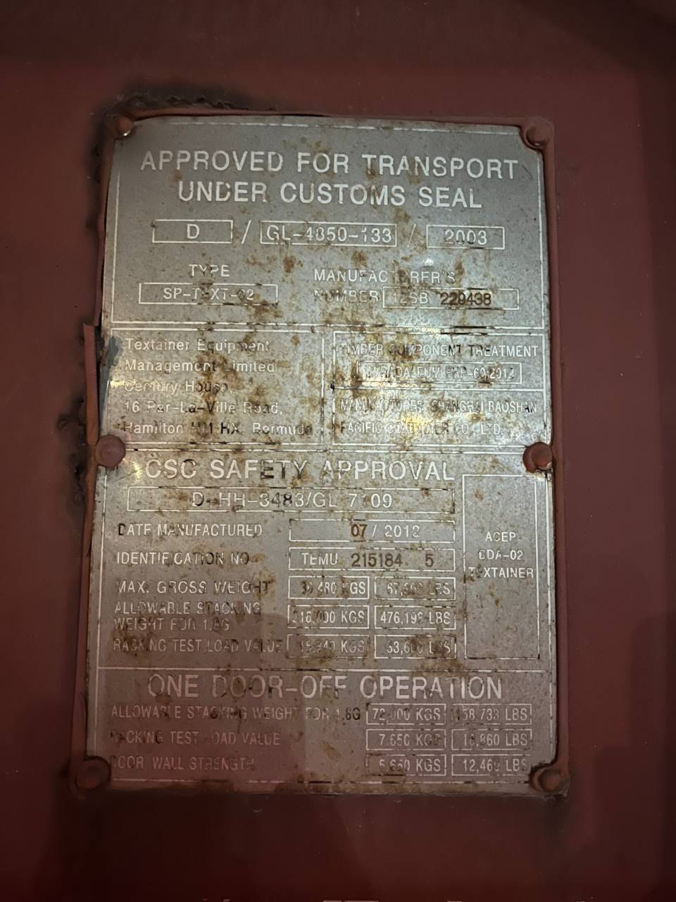 Морской контейнер TEMU2151845