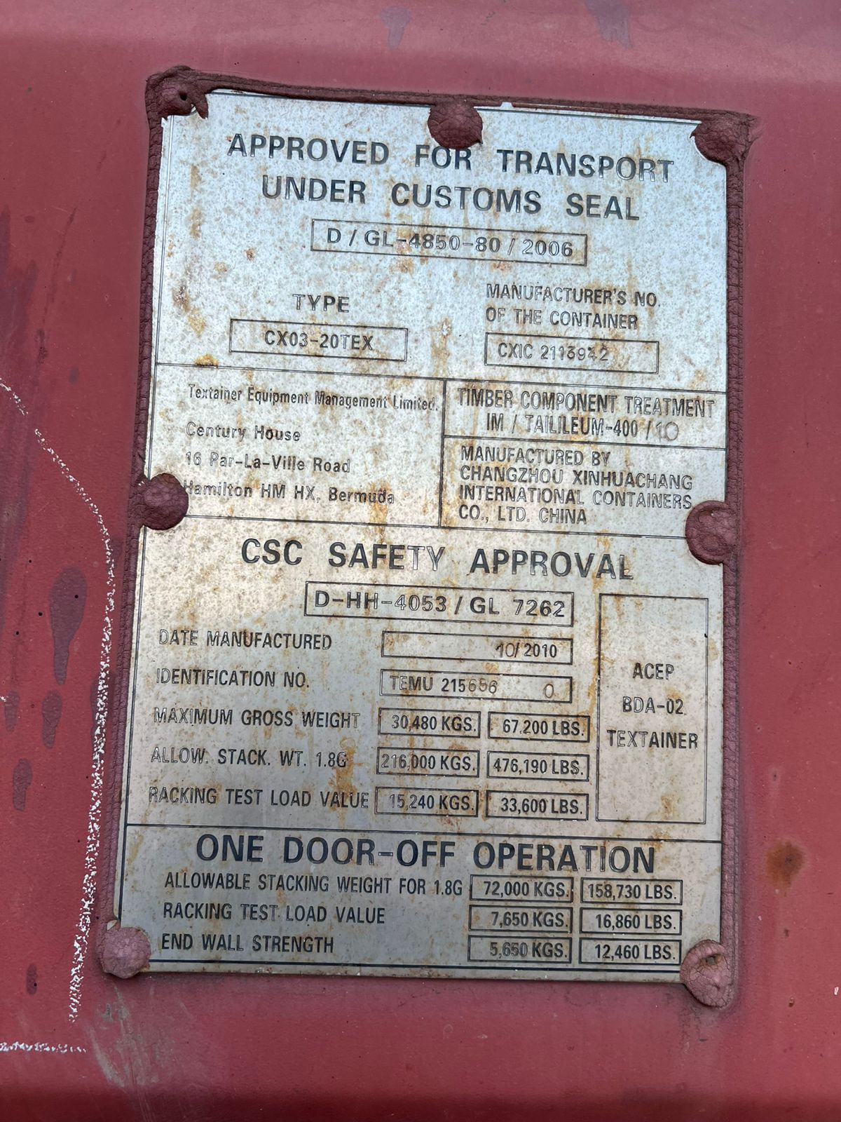 Морской контейнер TEMU2156560