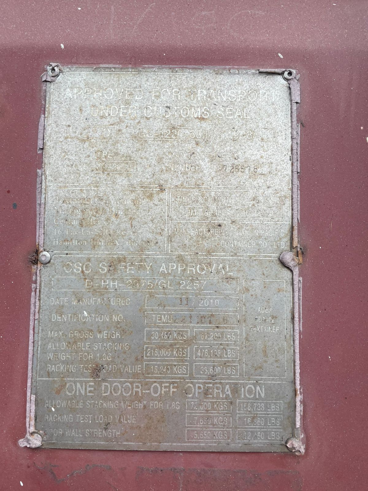 Морской контейнер TEMU2211076