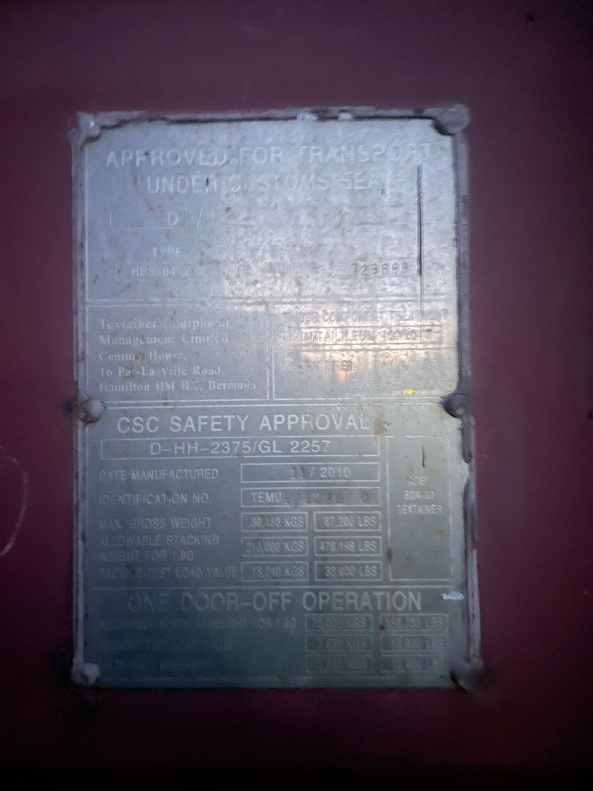 Морской контейнер TEMU2212200