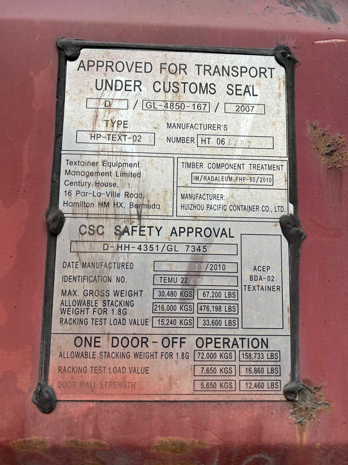 Морской контейнер TEMU2241580