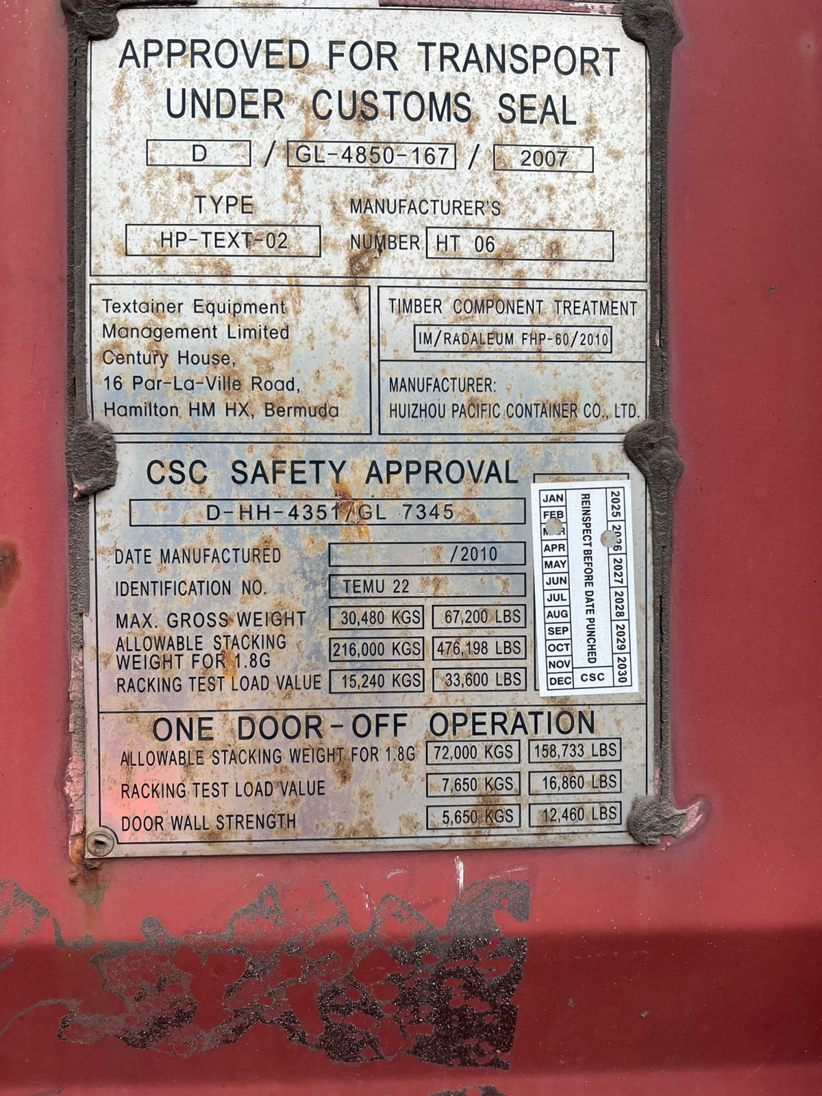 Морской контейнер TEMU2242694