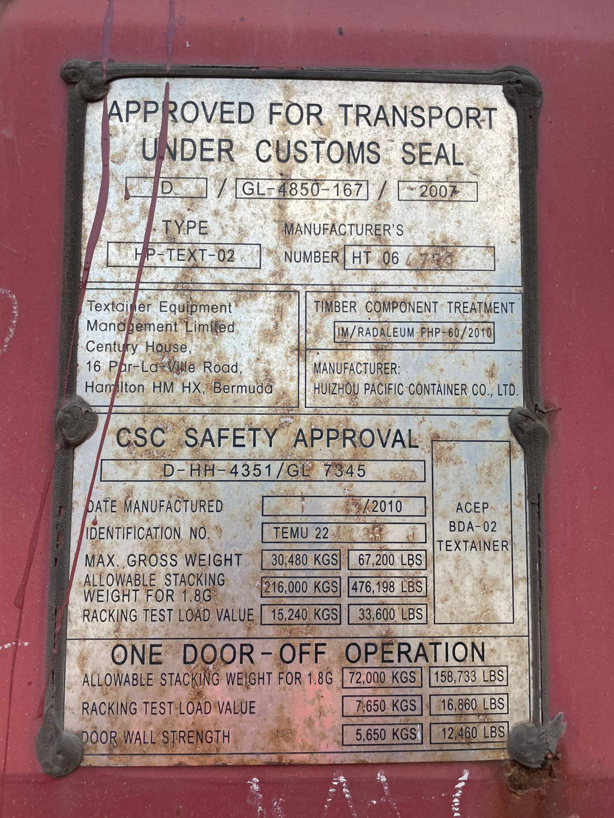 Морской контейнер TEMU2244300