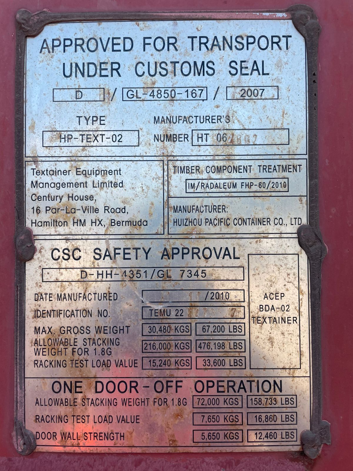 Морской контейнер TEMU2244737