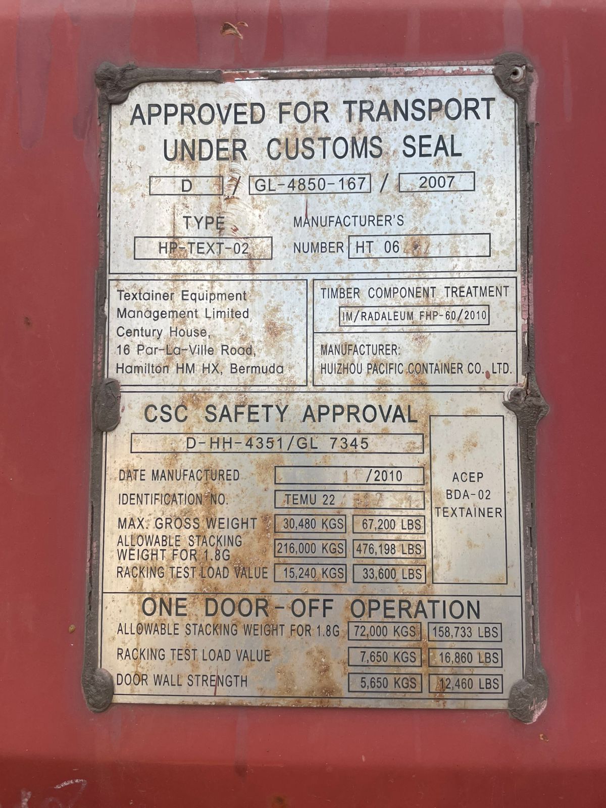 Морской контейнер TEMU2245121