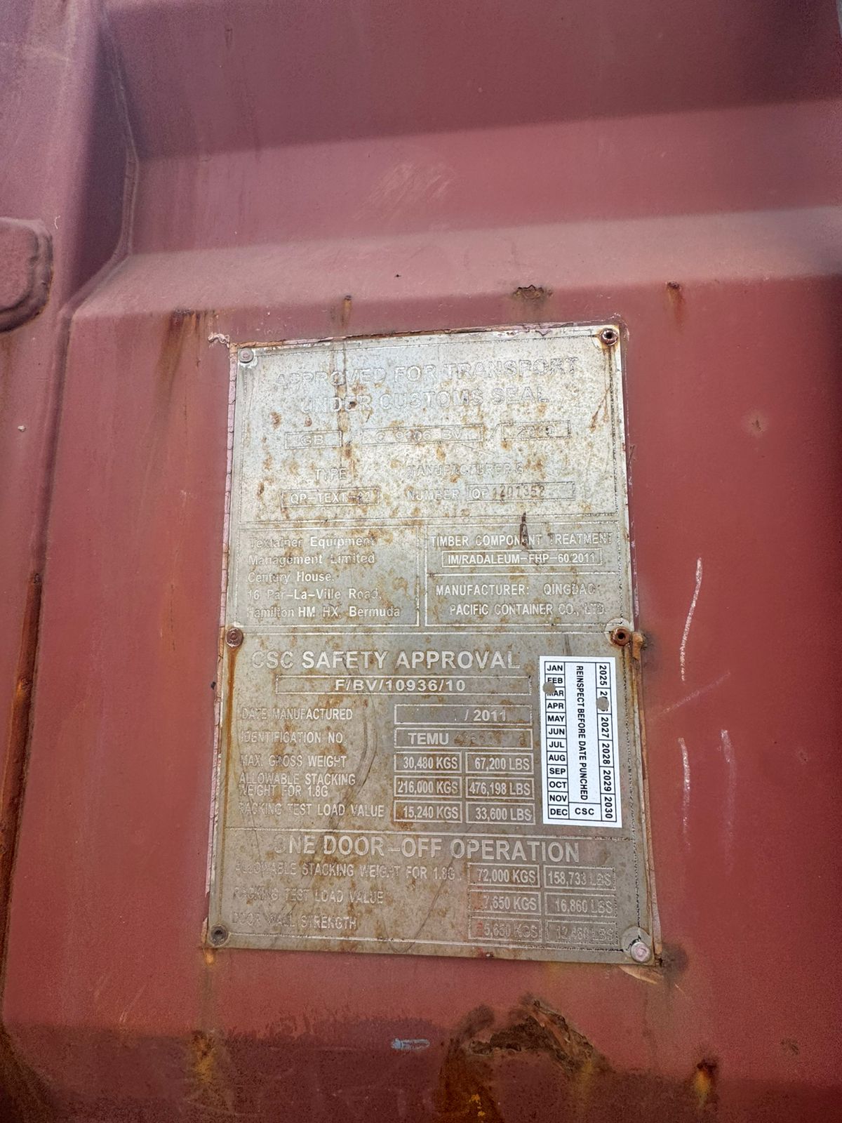 Морской контейнер TEMU2268718