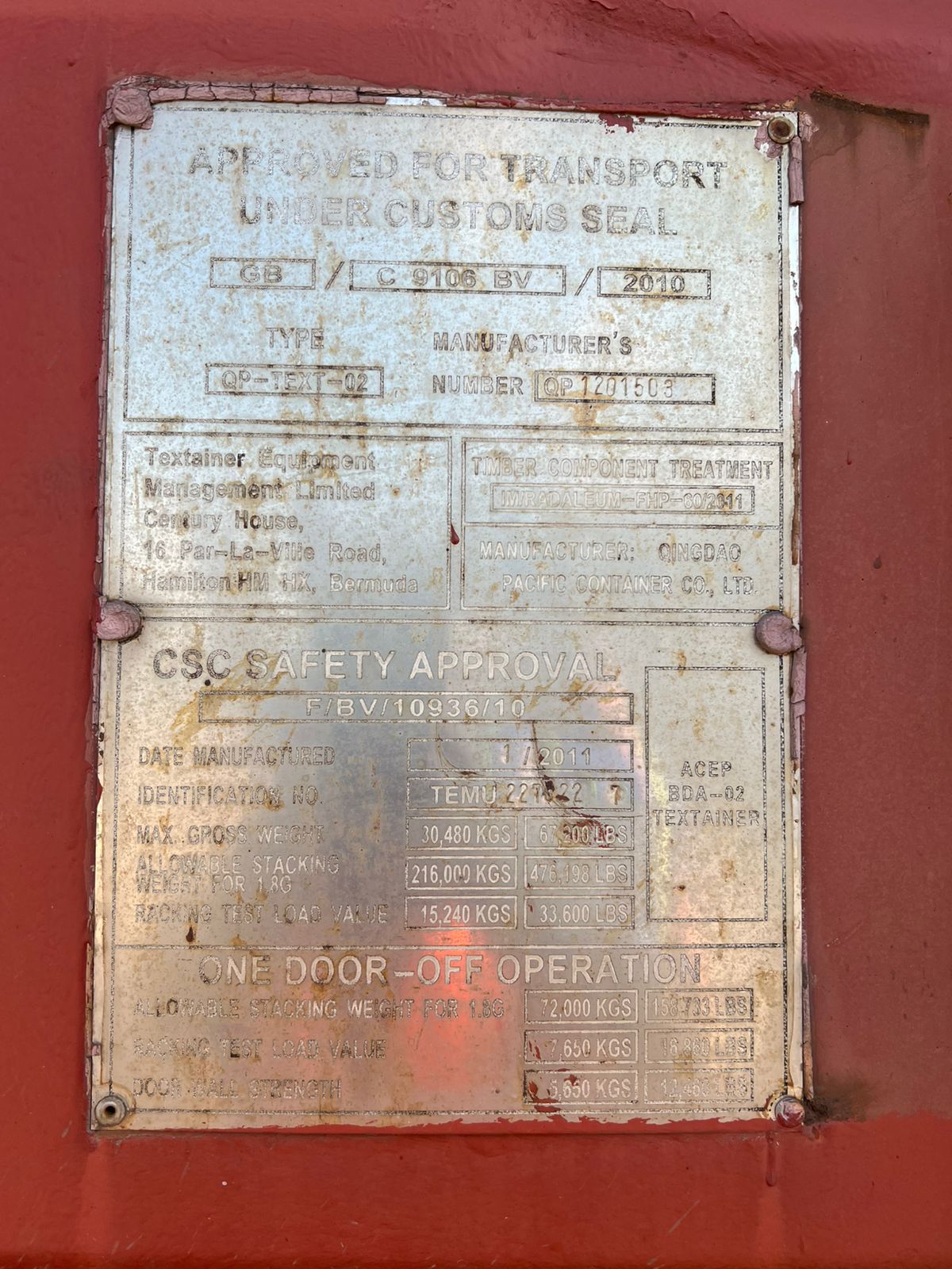 Морской контейнер TEMU2270227