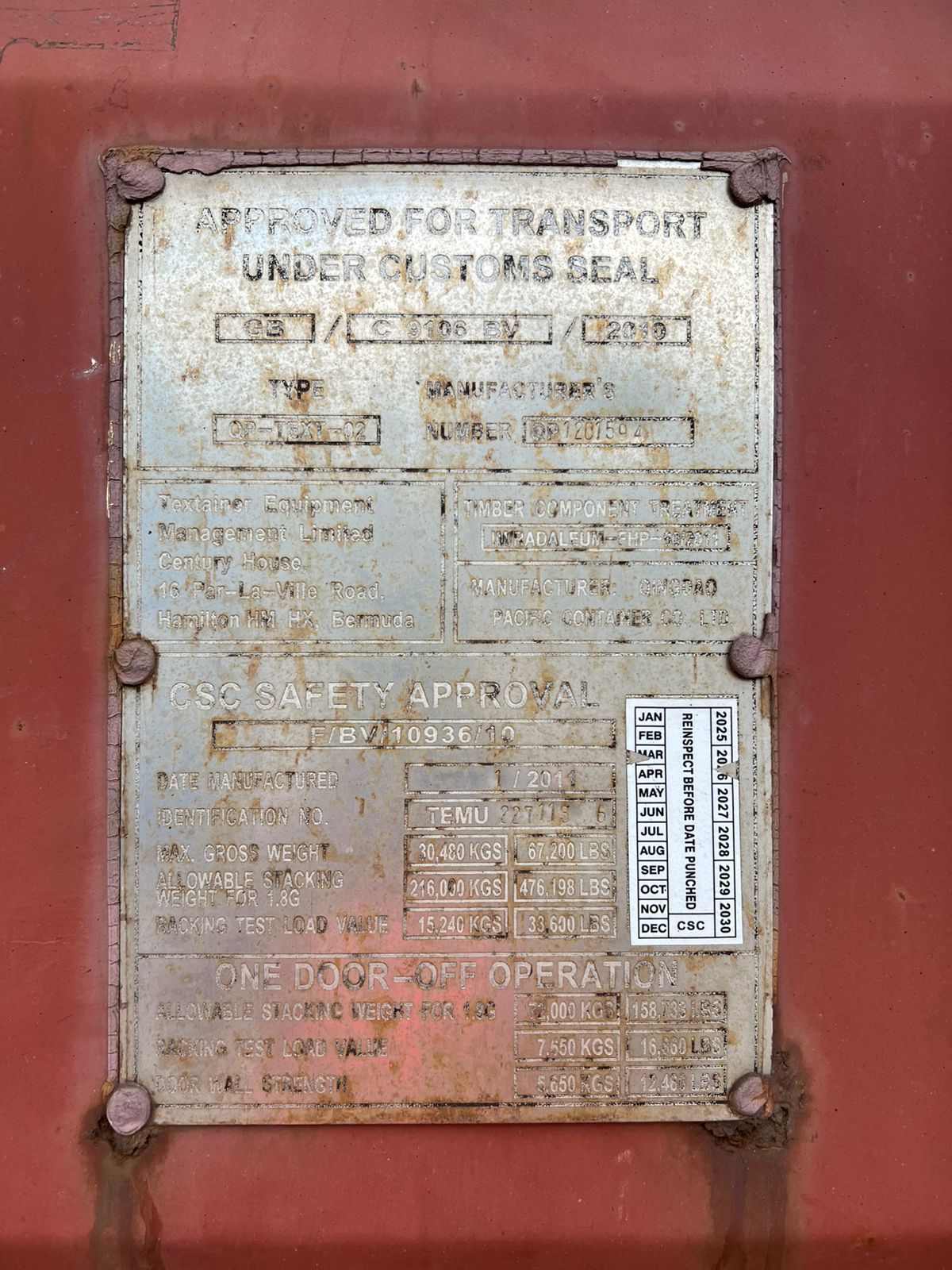 Морской контейнер TEMU2271136