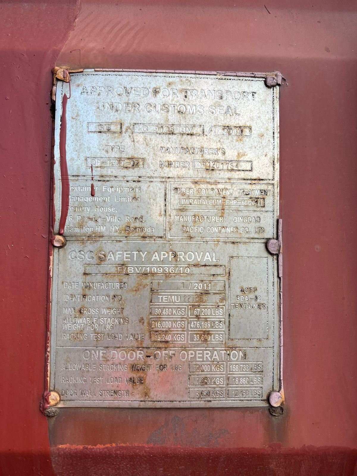 Морской контейнер TEMU2272533