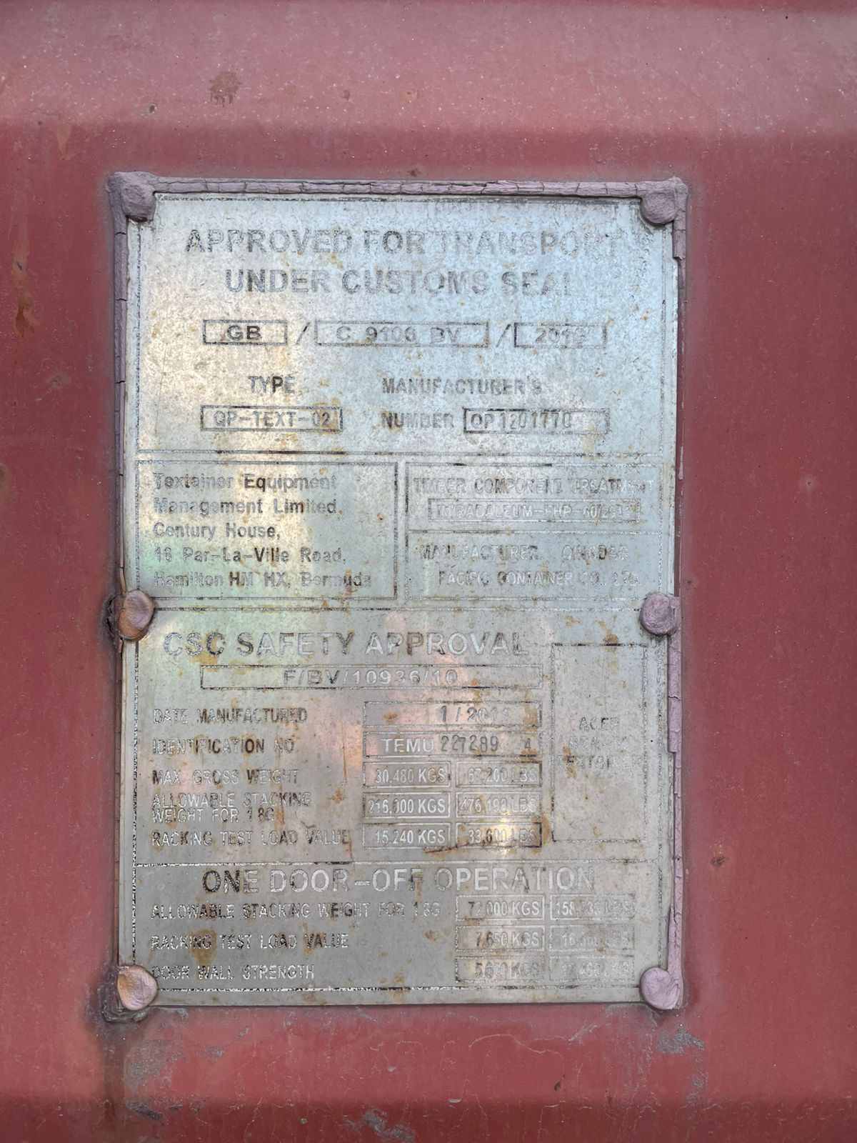 Морской контейнер TEMU2272894