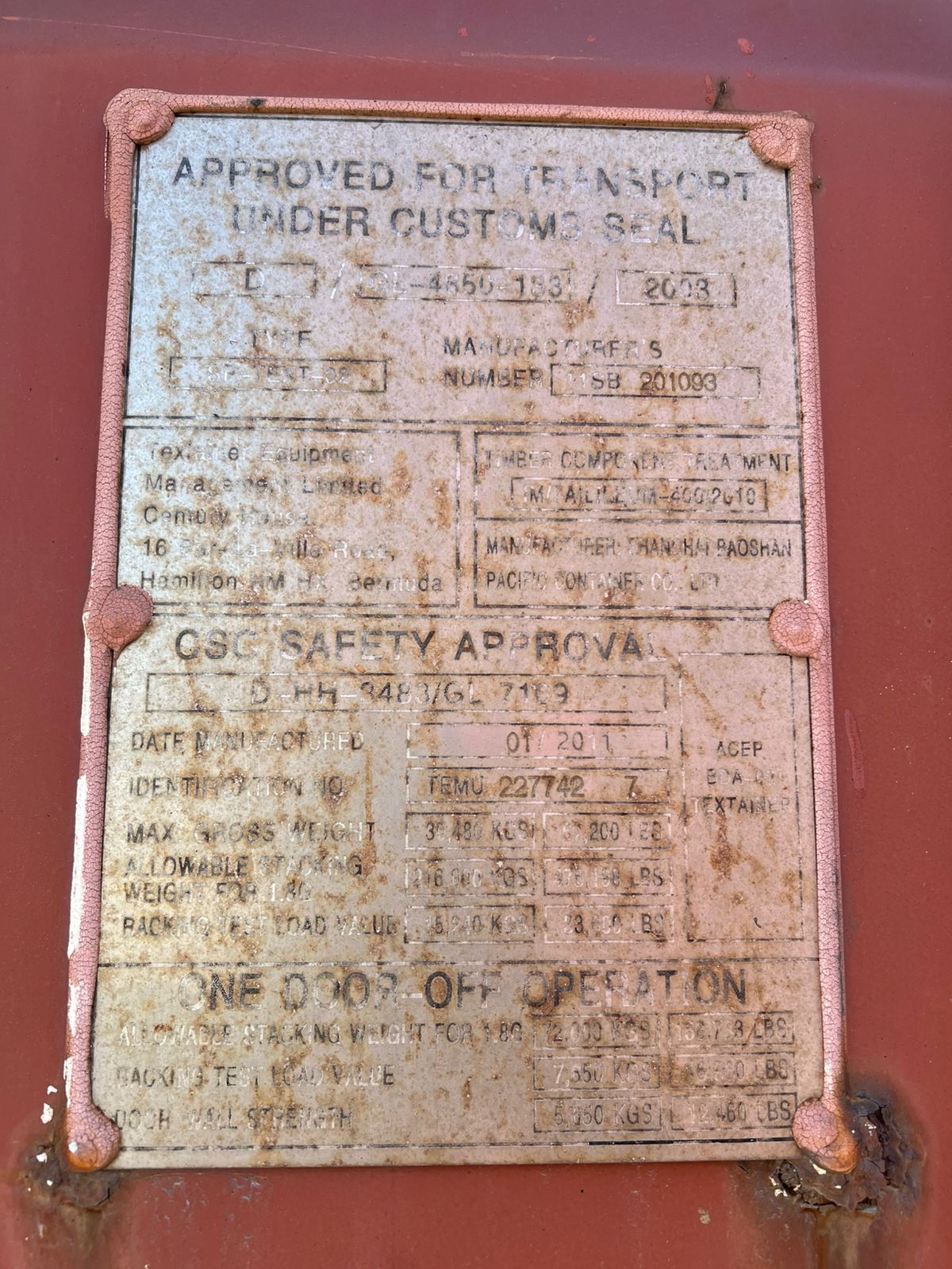 Морской контейнер TEMU2277427