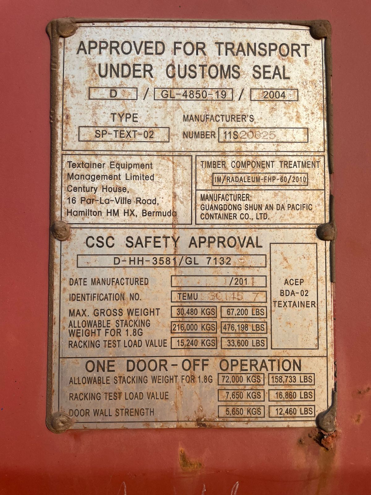 Морской контейнер TEMU2301457