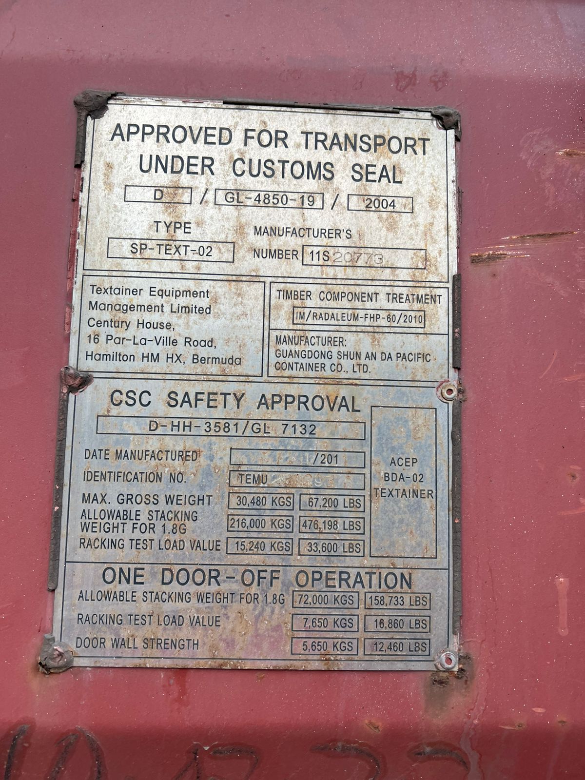 Морской контейнер TEMU2302936