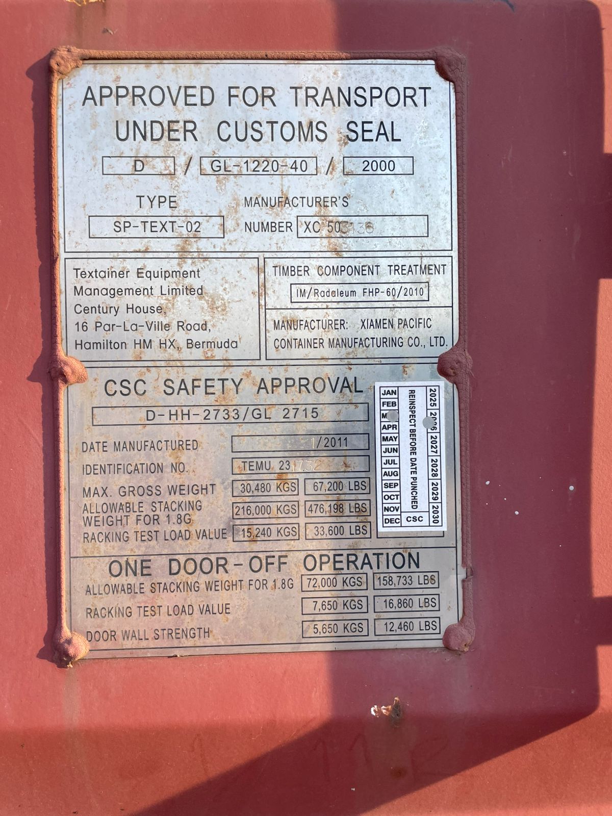 Морской контейнер TEMU2317324