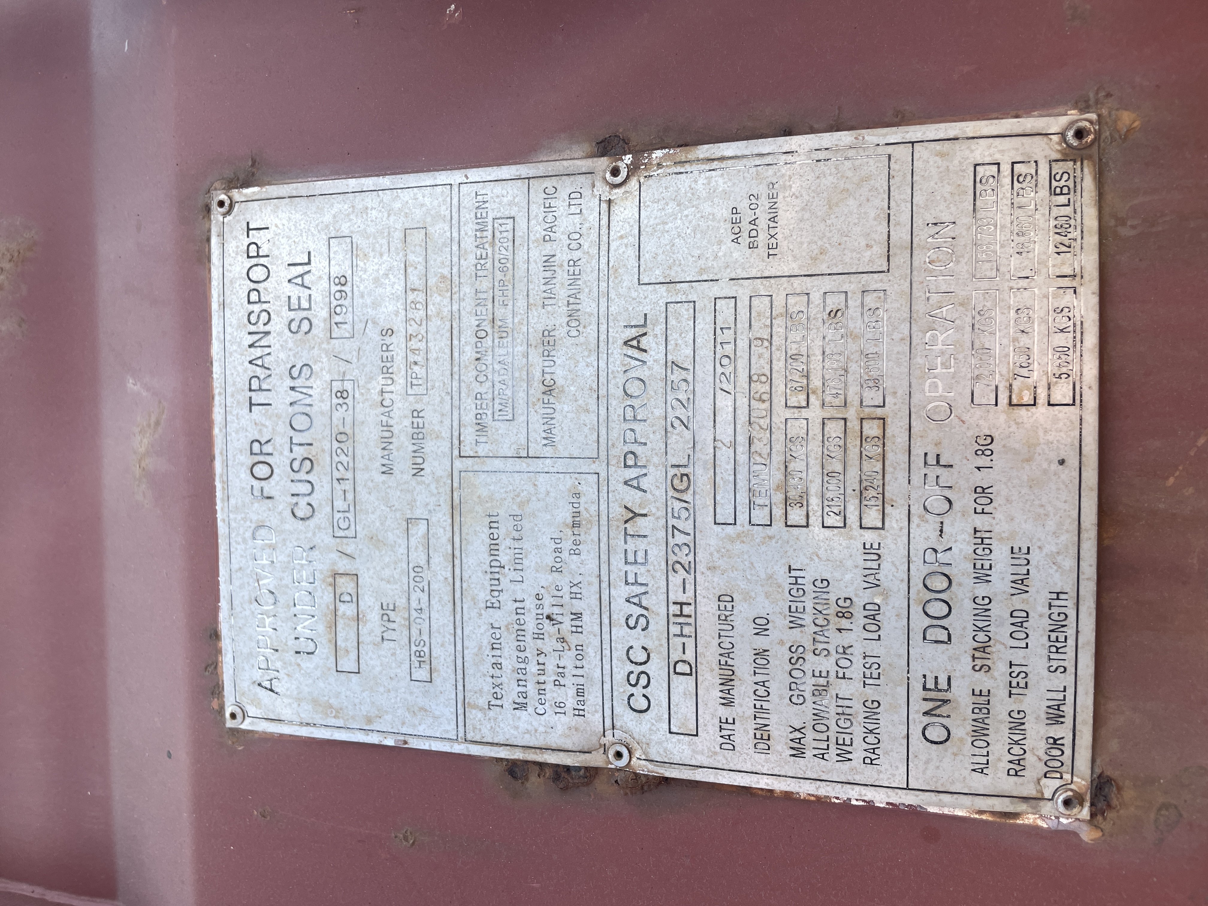 Морской контейнер TEMU2320689