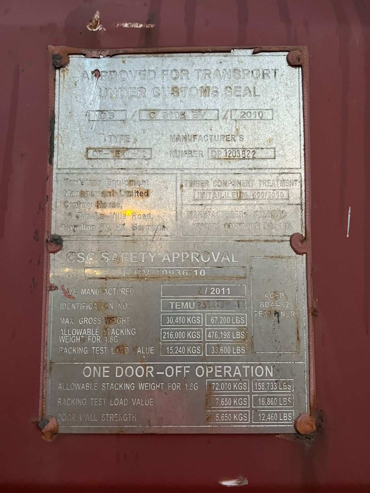 Морской контейнер TEMU2334131