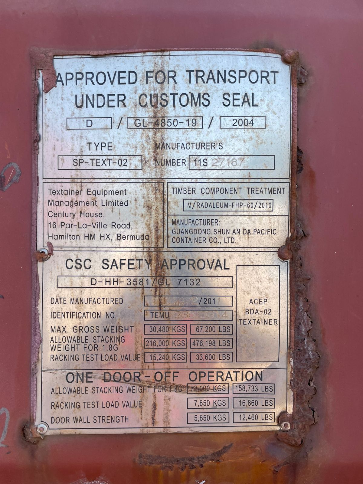 Морской контейнер TEMU2351334