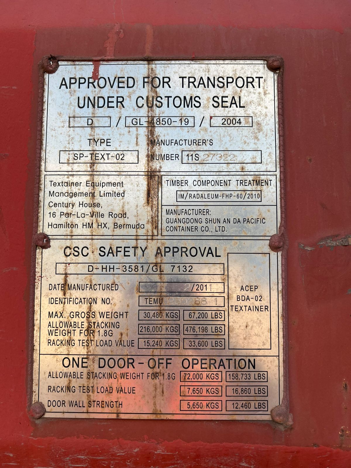 Морской контейнер TEMU2352881