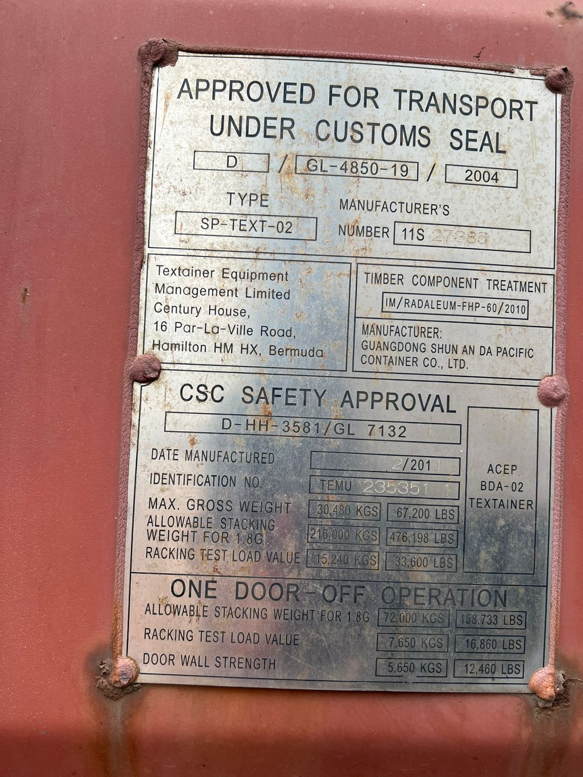 Морской контейнер TEMU2353511