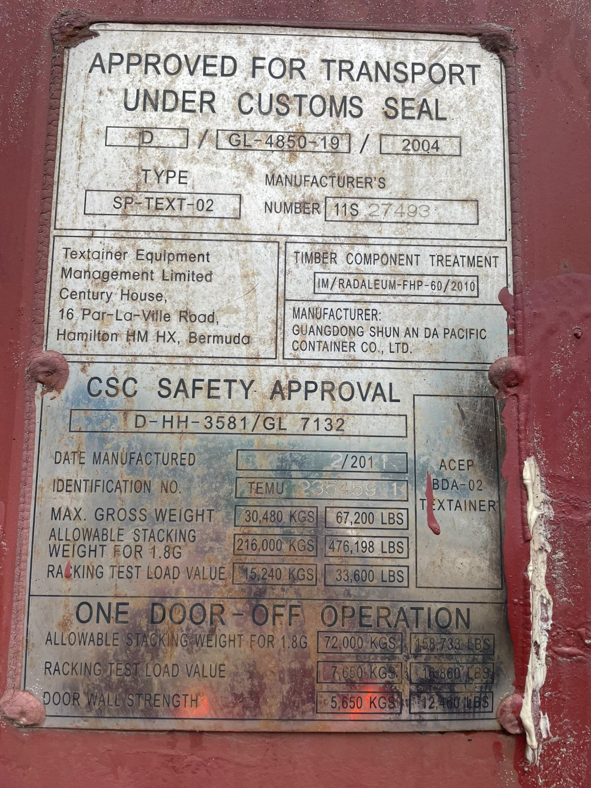 Морской контейнер TEMU2354591