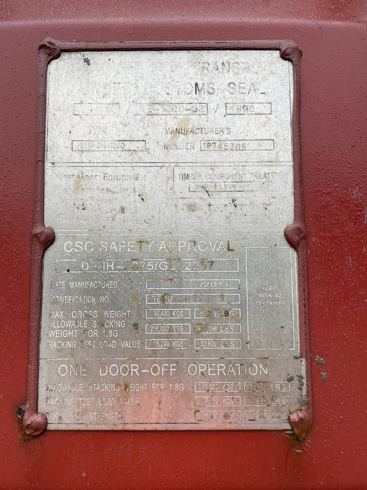 Морской контейнер TEMU2367217