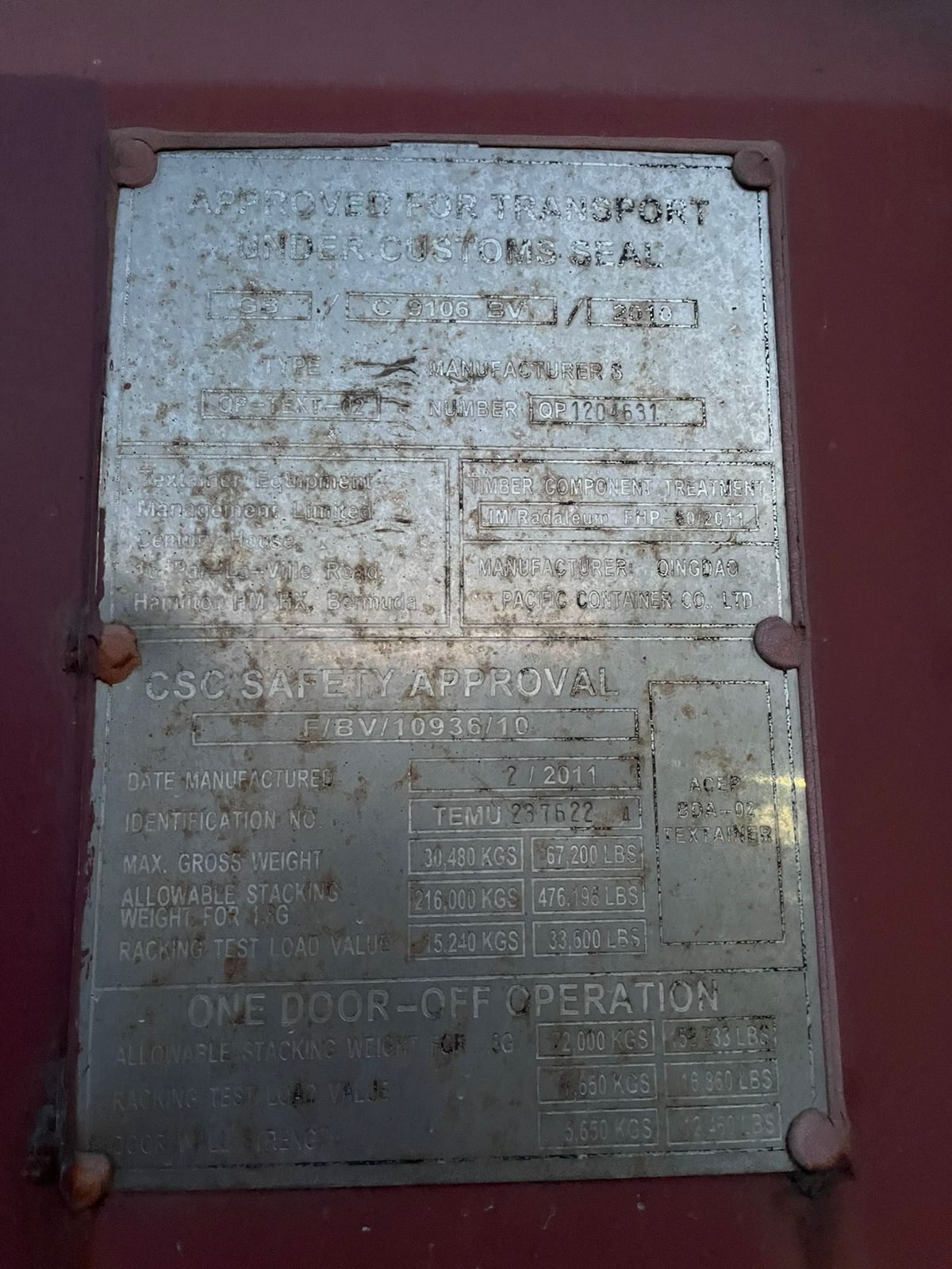 Морской контейнер TEMU2376224