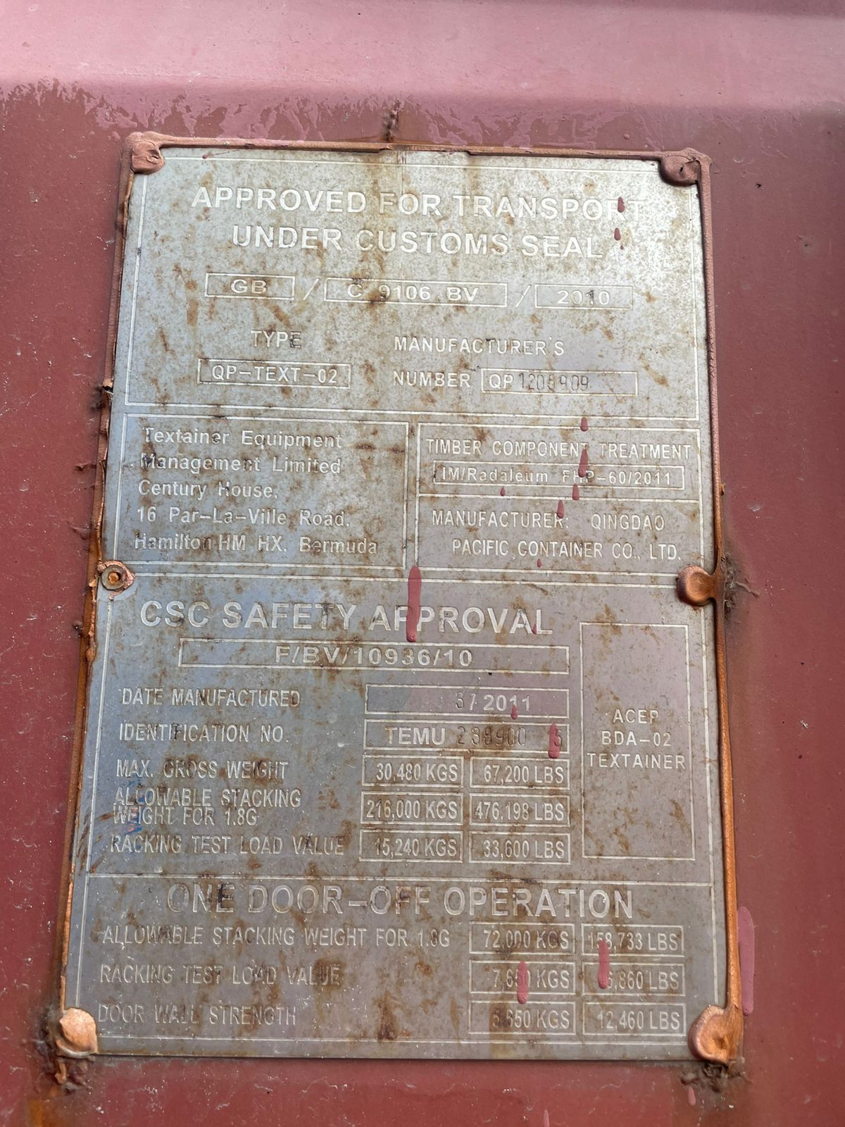 Морской контейнер TEMU2389005